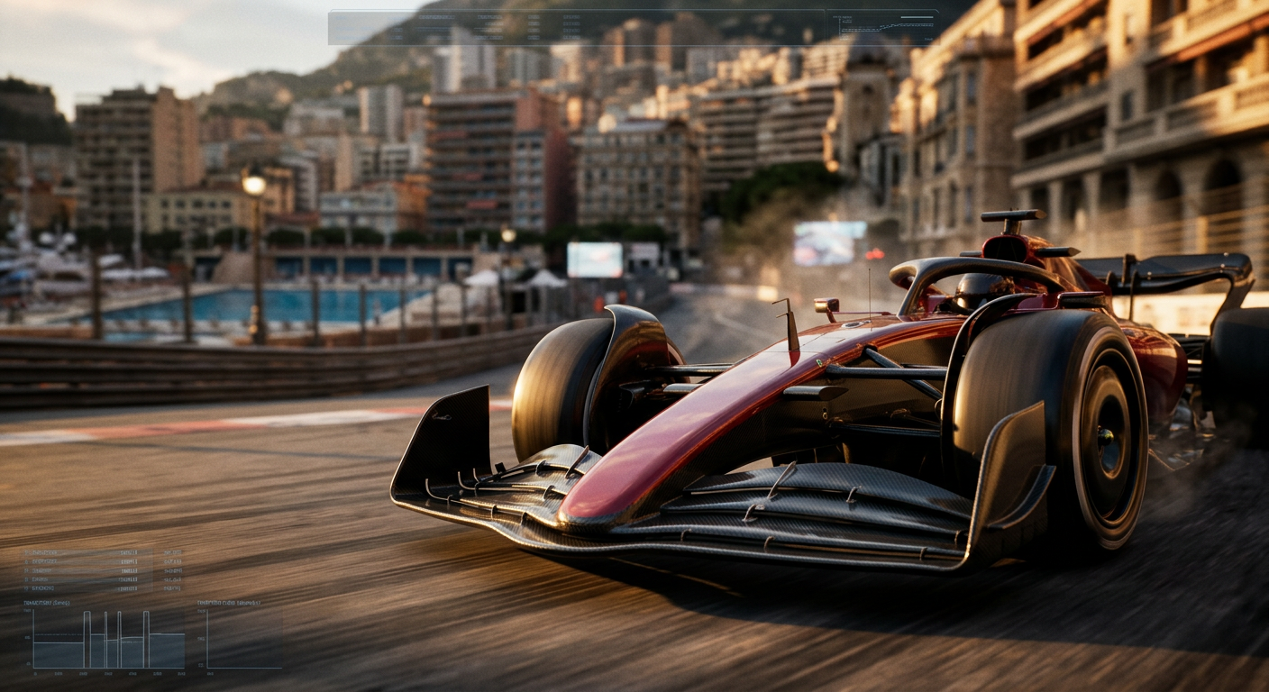 Monaco map annotated with Front Wing 50 Rear Wing 50 baseline